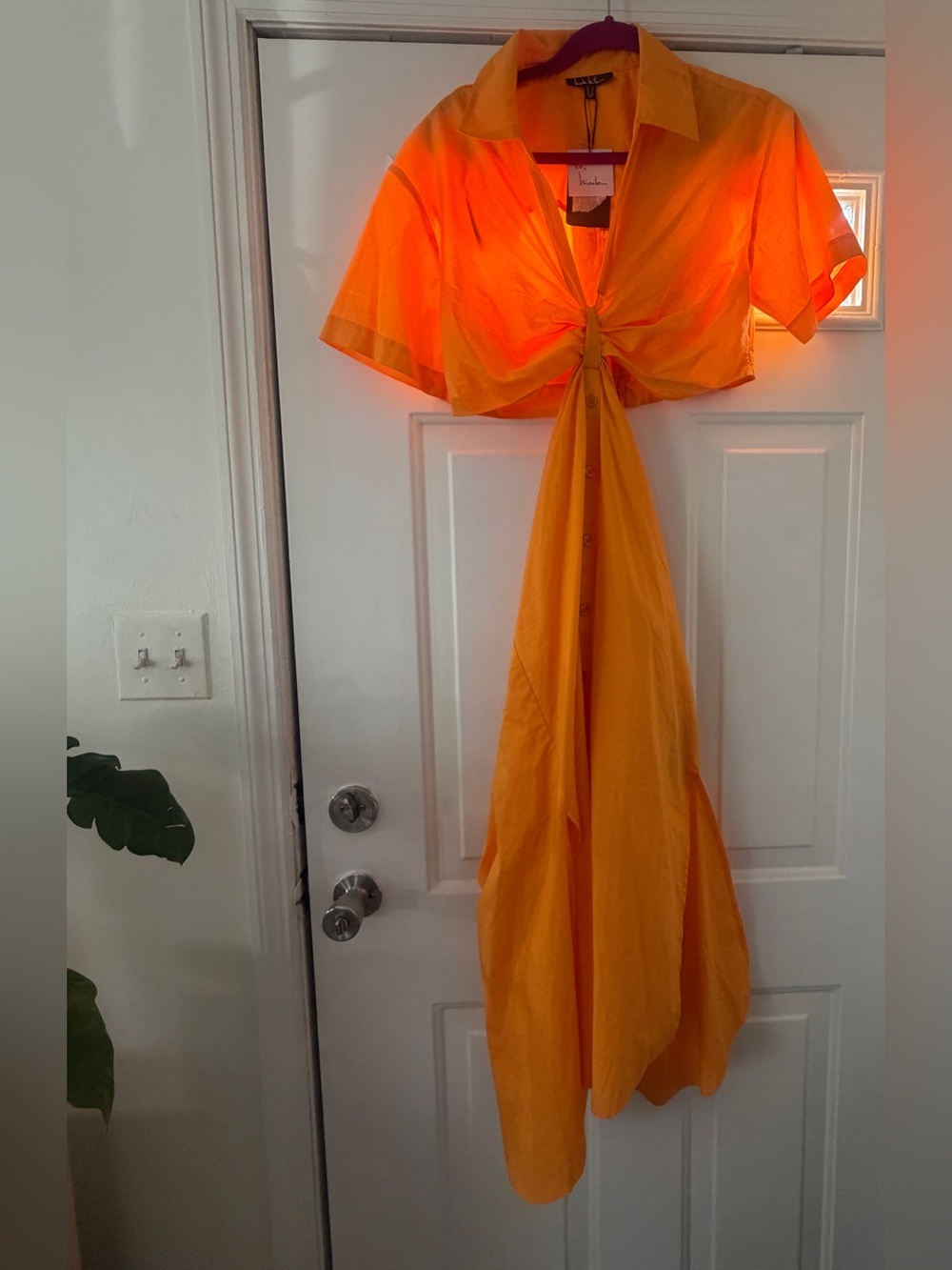 Bright Orange Cut Out Maxi Dress